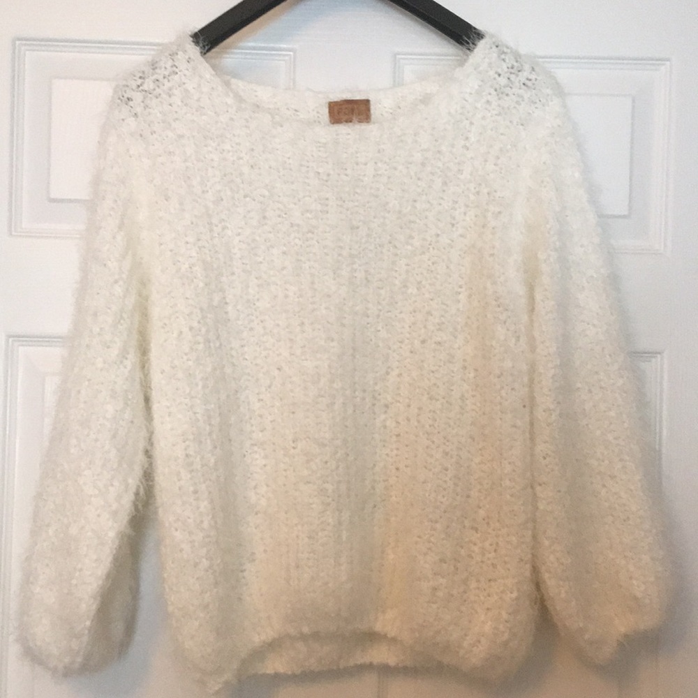 Beautiful White Eyelash Sweater